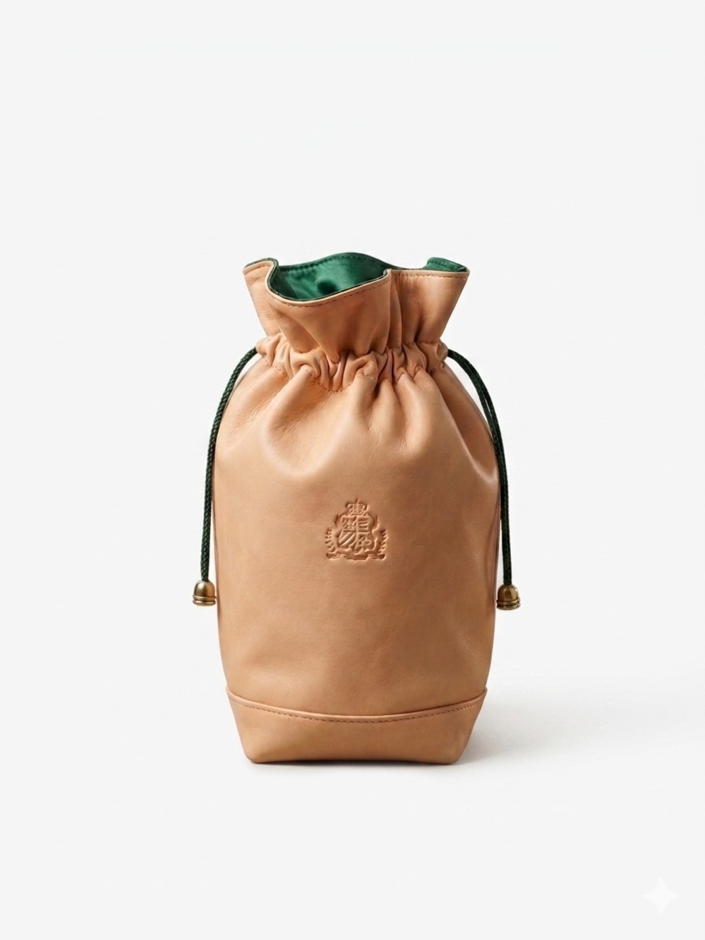 Princess Margaret Borghese Wristlet Pouch Bag – Peach/Blush Leather Drawstring